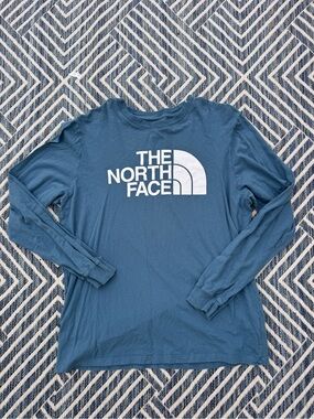 The North Face Men's Long Sleeve Logo Tee - Blue & White